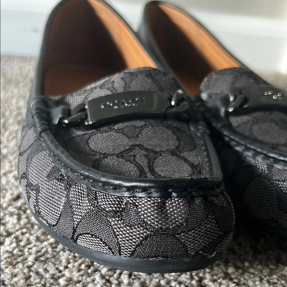 Coach Women's Black Signature Loafers - Picture 2 of 11